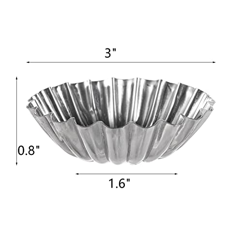 Dicunoy 100 PCS Egg Tart Molds for Baking, 3" Mini Tart Pie Pan, Aluminum Brioche Mold, Resuable Ensaymada Molder Filipino, Brioche Tins Mould for Tart Shells, Cupcakes, Mini Cake, Pudding, Muffin - Image 2