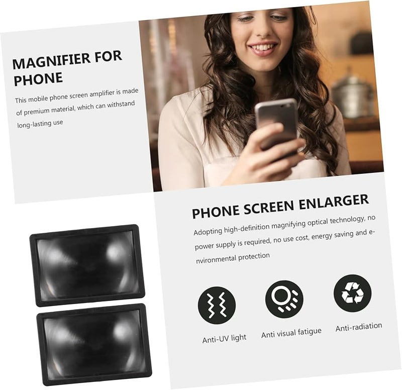 قطعتان مكبر شاشة هاتف محمول محمول مع تقنية بصرية عالية الدقة للأفلام والألعاب - Image 4