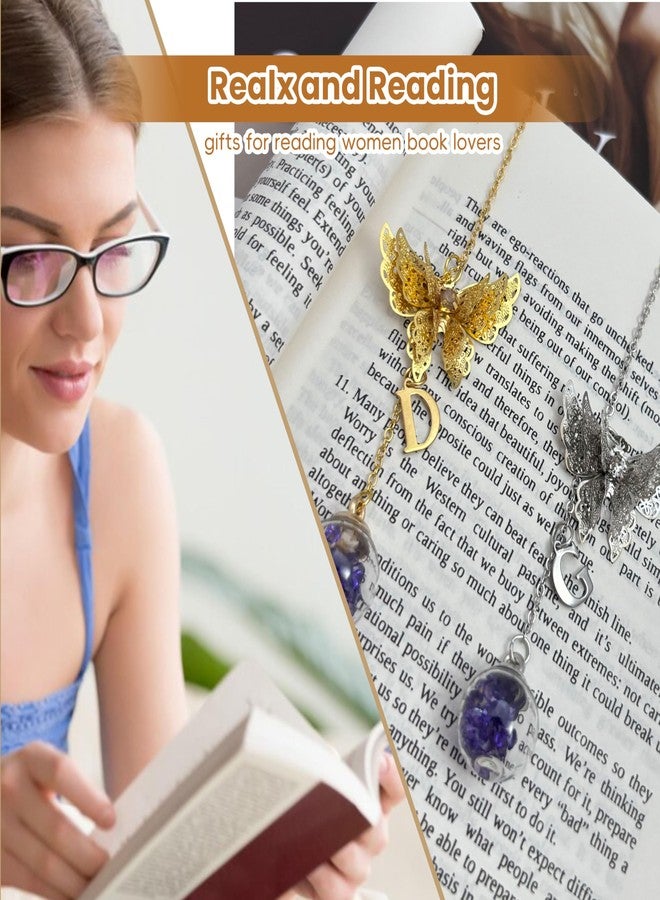 SEREDH Letter Butterfly Metal Feather Bookmarks Gifts for Reading Women Book Lovers Unique Book Mark Birthday Mothers Day Valentines Christmas Gift for Teacher Mom Best Friend Coworkers Stocking Stuffers, C - Image 3