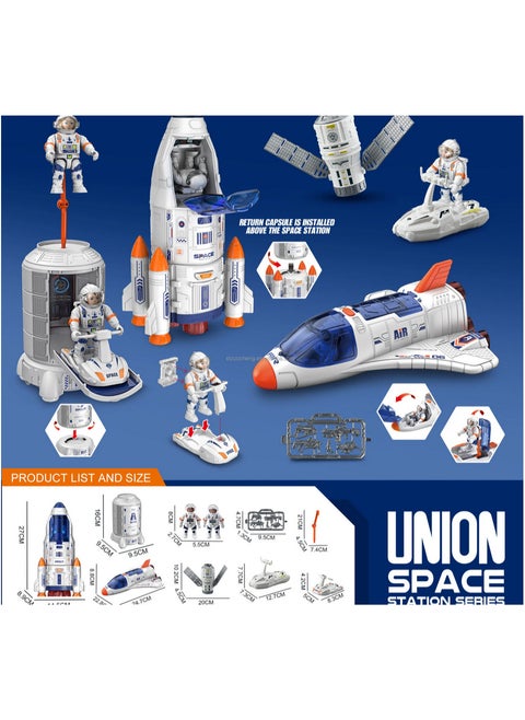 DIY Space Theme Games Building Toys Assemble Space Station Rocket Astronaut Space Shuttle