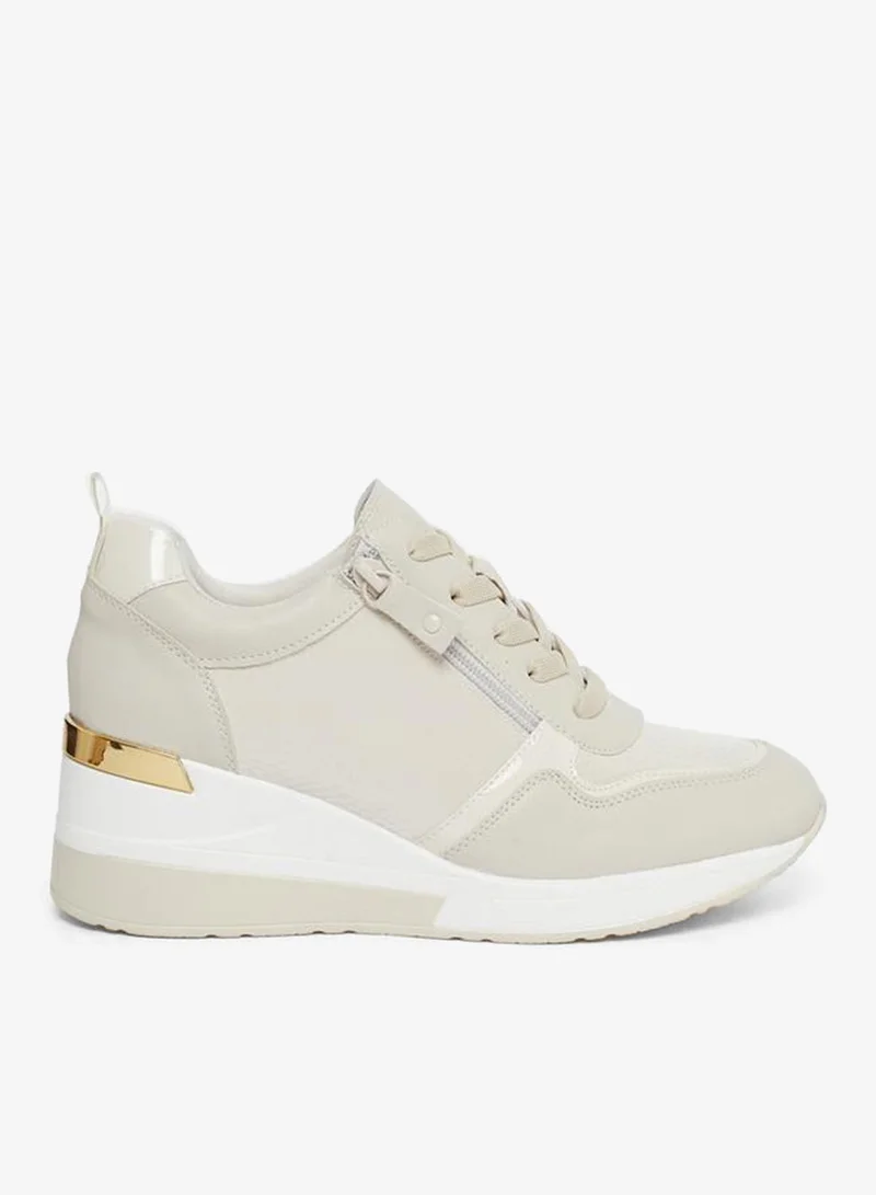 Styli Textured Zip Detail Sneakers