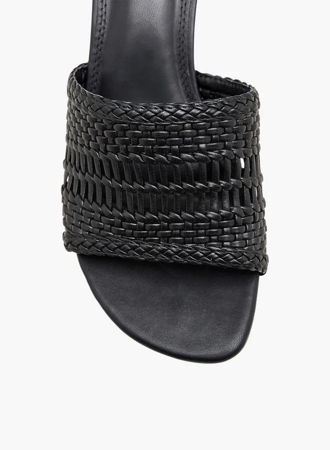 Paprika BLACK Women Textured Kitten Heel Sandals for Women | Best Price UAE