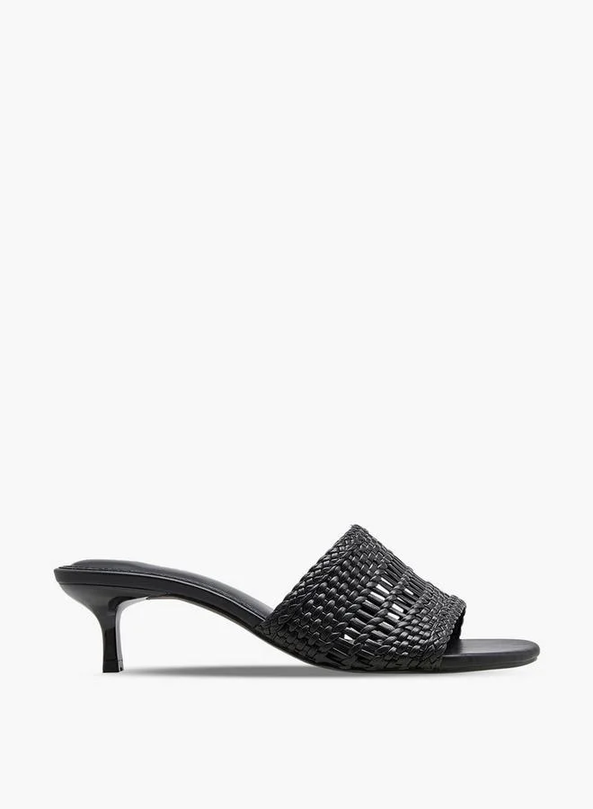 Paprika BLACK Women Textured Kitten Heel Sandals for Women | Best Price UAE