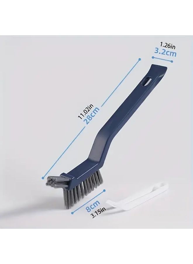 Blue V Shape Gap Brush With Long Handle Stiff Bristles For Tiles Bathroom Floors Corners - Image 5