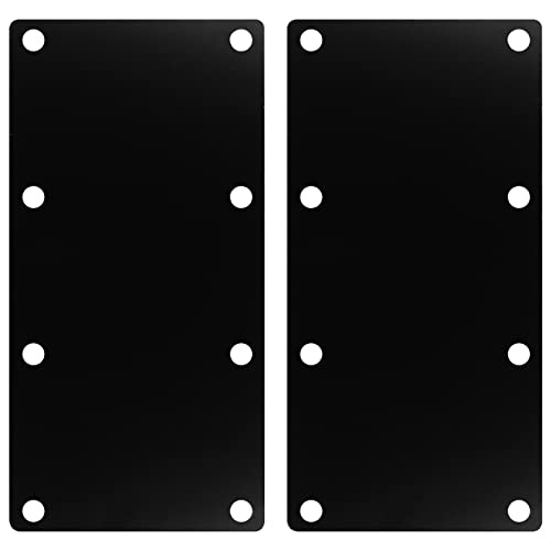 eoere 2 PCS 12" x 5" Heavy Duty Black Flat Straight Mending Bracket Plate, Repair Tie Corner Brace Fixing for Furniture, Timber Connector, Thickness 5/32"(8 Gauge Steel) - Image 1