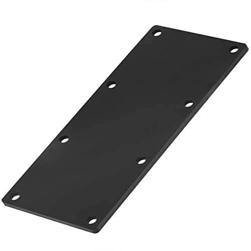 eoere 2 PCS 12" x 5" Heavy Duty Black Flat Straight Mending Bracket Plate, Repair Tie Corner Brace Fixing for Furniture, Timber Connector, Thickness 5/32"(8 Gauge Steel) - Image 3