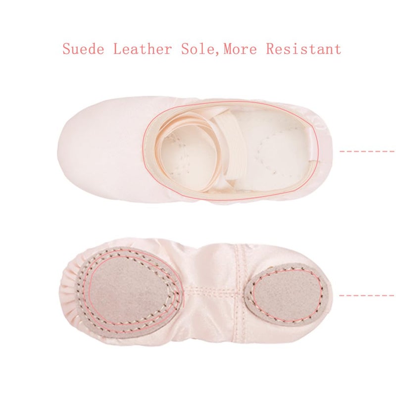 Stelle Ballet Shoes for Girls Satin/Ribbons Ballet Slippers Dance Shoes(Toddler/Little/Big Kids)(Ballet Pink,9MT) - Image 4