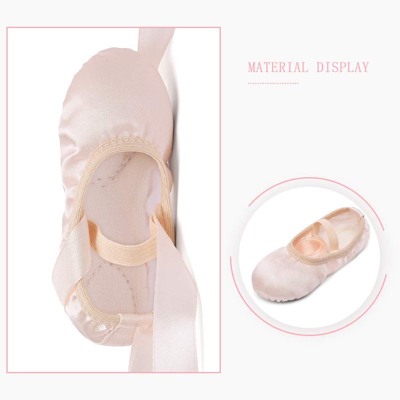 Stelle Ballet Shoes for Girls Satin/Ribbons Ballet Slippers Dance Shoes(Toddler/Little/Big Kids)(Ballet Pink,9MT) - Image 5