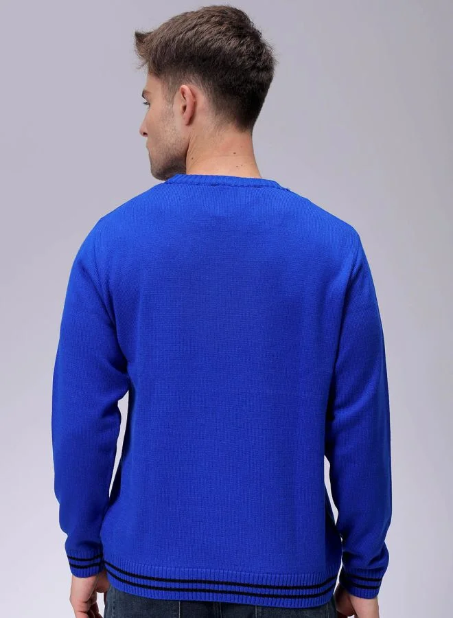 The Indian Garage Co Men Relaxed Fit Typography Crew Neck Sweater