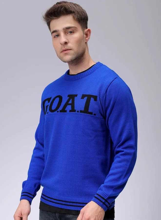 The Indian Garage Co Men Relaxed Fit Typography Crew Neck Sweater