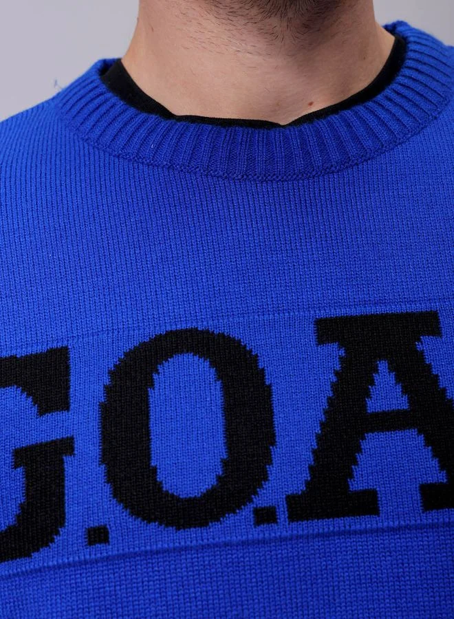 The Indian Garage Co Men Relaxed Fit Typography Crew Neck Sweater