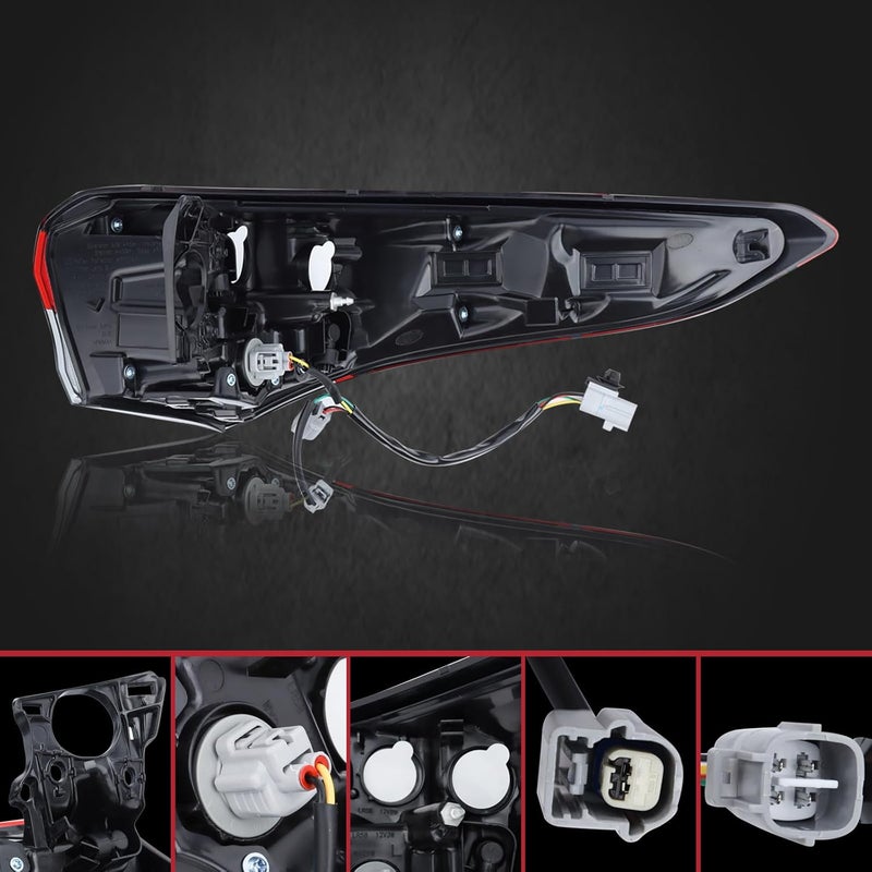 Duolctrams Halogen Outer Brake Tail Light Rear Lamp Assembly Left Driver Side for 2020-2022 Toyota Highlander - Image 3