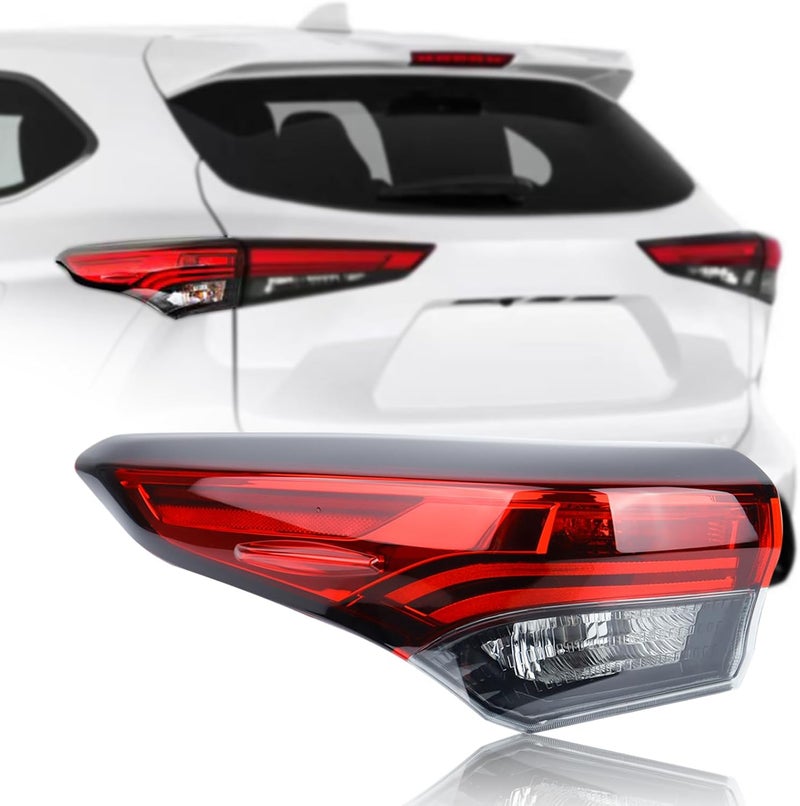 Duolctrams Halogen Outer Brake Tail Light Rear Lamp Assembly Left Driver Side for 2020-2022 Toyota Highlander - Image 1