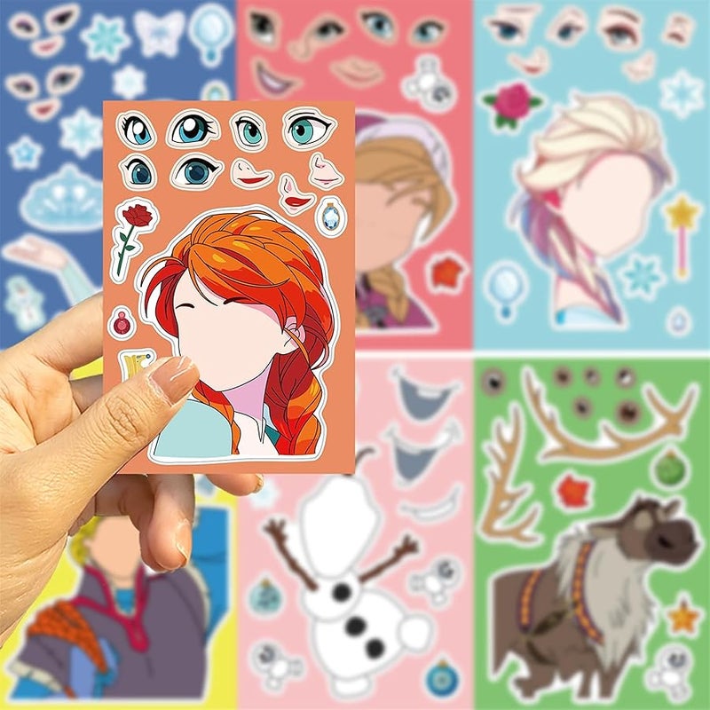 LHST 24 Sheets Make a Face Frozen Stickers for Girls Boys, Make Your Own Stickers for Kids Toddlers, Preschool Children Crafts Party Favor, Rewards, Art Craft, Birthday Gift (Frozen) - Image 4