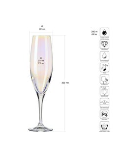 Krosno Krosno Rainbow Champagne Flutes, Set of 6, 5.6 oz, Iridescent Collection, Ideal for Celebrations and Special Occasions, Lead-Free Glass, Handwash Only, Made in Europe  - Image 2