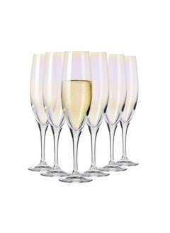 Krosno Krosno Rainbow Champagne Flutes, Set of 6, 5.6 oz, Iridescent Collection, Ideal for Celebrations and Special Occasions, Lead-Free Glass, Handwash Only, Made in Europe  - Image 1