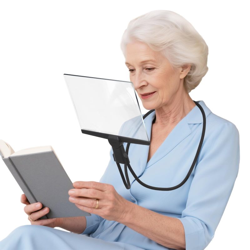 Hands-free Magnifying Glass: 5x Magnification 6.5*9.5 Inches Large Viewing Area - Flexible Gooseneck Detachable Neck Wear Magnifier for Seniors Low Vision Aid Reading Sewing - Image 1