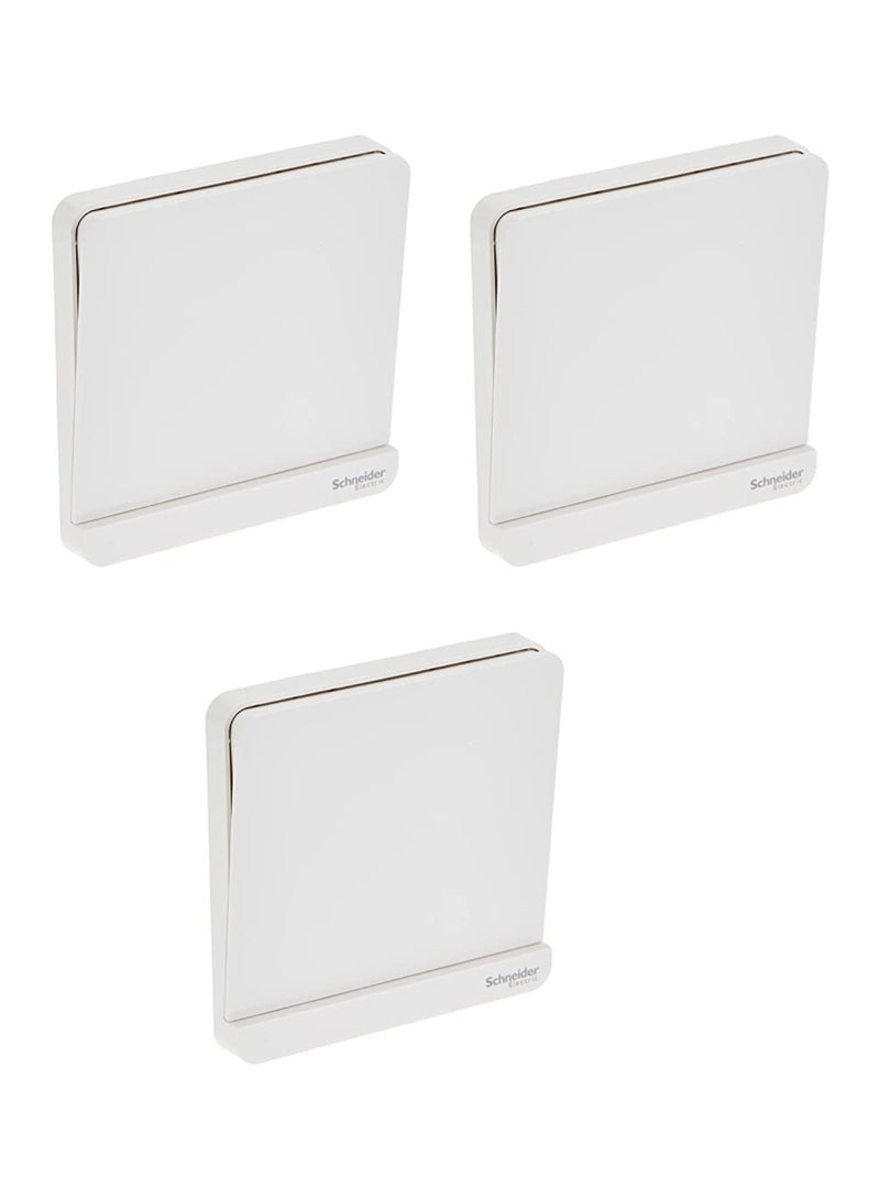 Schneider Electric Schneider Electric E8331L1_WE AvatarOn White - 1-way plate switch 1 gang - 16AX - White - Pack of 3 