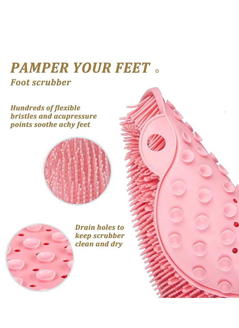 HEXABEX Silicone Bath Massage Pad, Foot & Back Brush Shower Scrubber, Wall Mounted Body Back Scrubber with Non-Slip Suction Cups, Deep Cleansing Body Skin  - Image 4