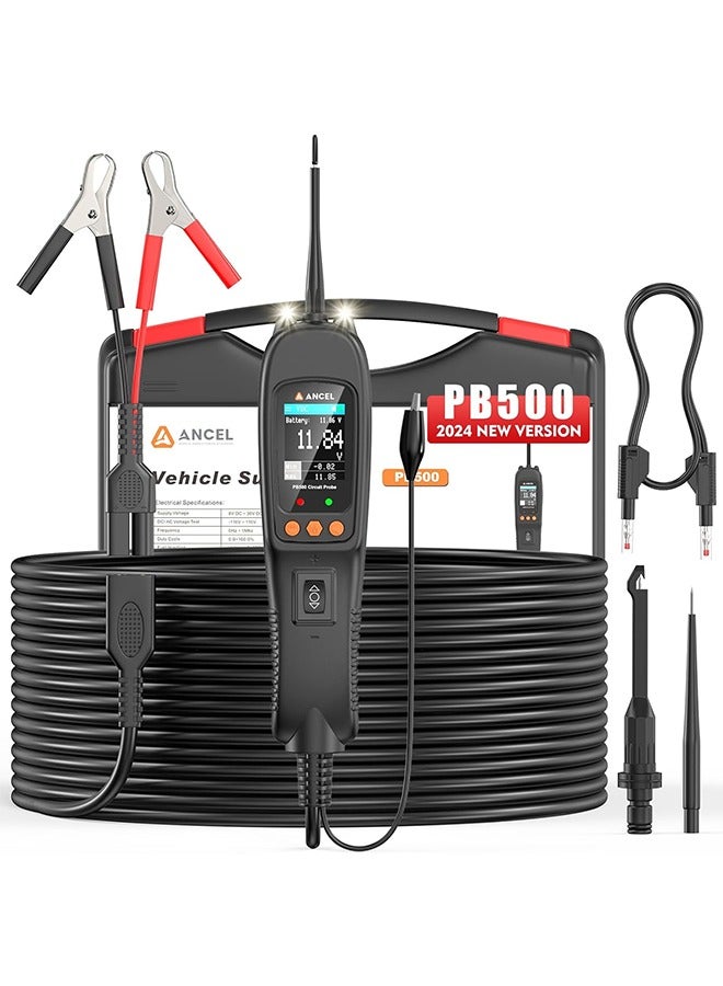 مجموعة اختبار دائرة الطاقة ANCEL PB500 - جهاز اختبار دائرة السيارات لاستكشاف الأخطاء وإصلاحها بشكل أسرع في الجهد الكهربي المتردد/المستمر، والمقاومة، والصمام الثنائي، وتردد الإشارة، ودورة العمل، وحقن - Image 1