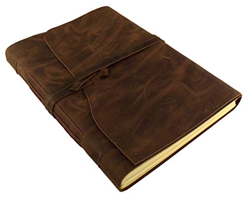 Rustic Ridge Leather Large Rustic Genuine Leather Photo Album - Scrapbook Style Pages, Gift Box Included - Holds 200 4x6 or 5x7 Photos - Image 4