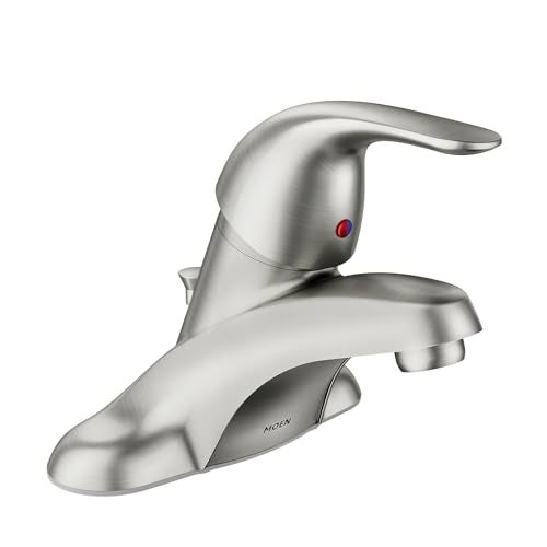 Moen WSL84502SRN OneHandle Low Arc Bathroom Faucet Spot Resist Brushed Nickel
