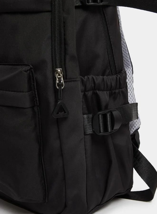 Styli Styli Plain Backpack with Zip Closure