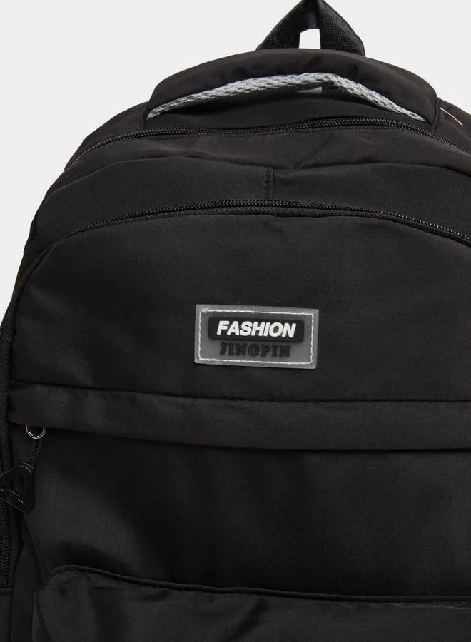 Styli Styli Plain Backpack with Zip Closure