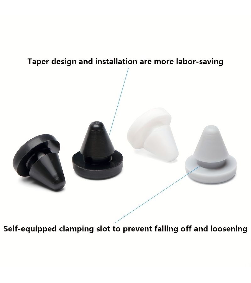 T Shaped Cone And Flat Head Cap With Removable Cap Elastic Seal 4.5 50pcs Black - Image 1