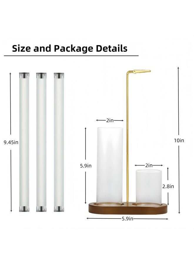 Moocervi Glass Incense Holder, Incense Sticks Burner Holder with Storage,Hang Upside Down Incense Holder for Sticks with Glass Ash Catcher for Meditation Yoga Spa Room Decor (Retro Color) - Image 2