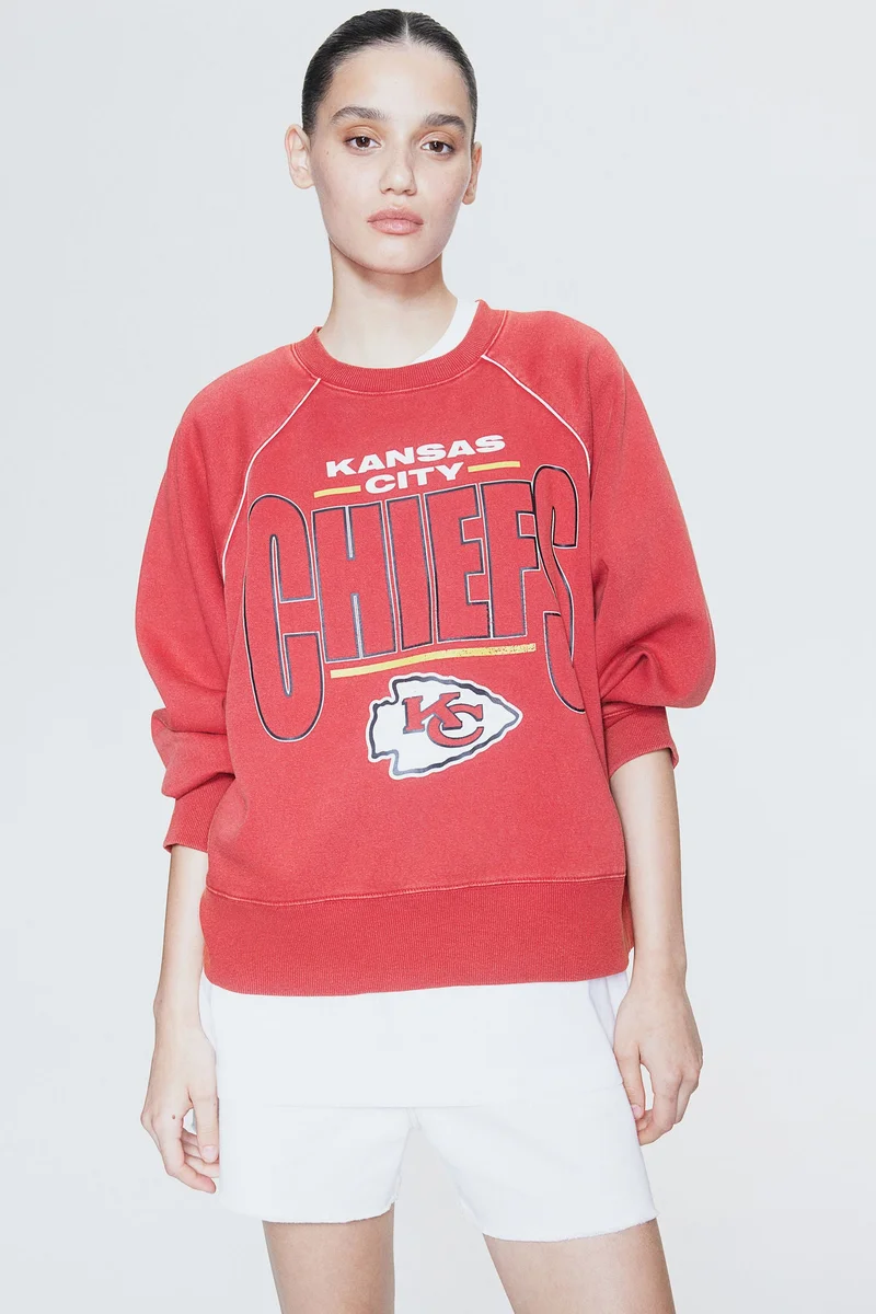 اتش اند ام Oversized Printed Sweatshirt