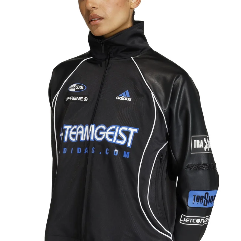 TEAMGEIST FAUX LEATHER TRACK TOP