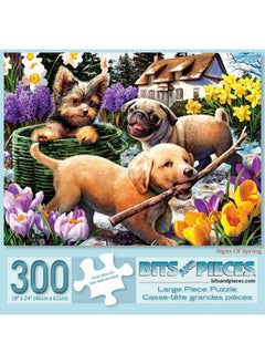 Bits and Pieces Bits and Pieces - Value Set of Three (3) - 300 Piece Jigsaw Puzzles for Adults - Spring Collection Large Piece Jigsaws by Artist Larry Jones - 18” x 24”  - Image 3