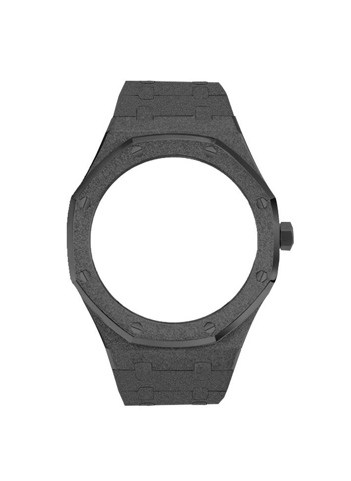AROAQ GA2100 Metal Watch Band Case Replacement Kit, Stainless Steel Strap Bezel Accessories, Frosted Surface Stainless Steel Bracelet Case Mod For Shock, (Frost gold black shell steel belt)  - Image 1