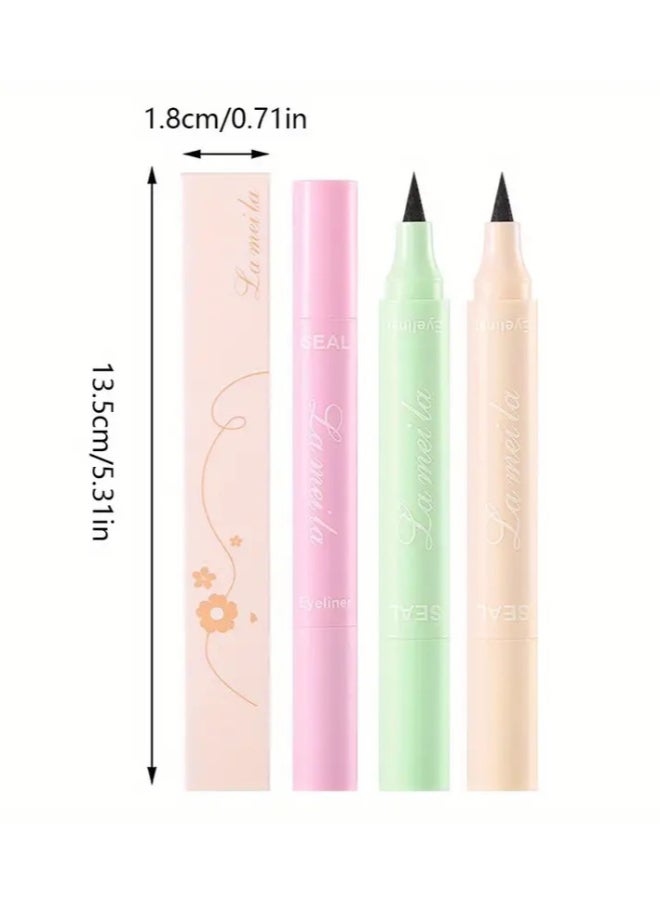 Lameila - Dual Ended Eyeliner Stamp, Waterproof Liquid Eyeliner With Heart Seal Stamp, Long Lasting Seal Eyeliner Pen For Makeup, Eye Decoration Eye Liner Makeup Tool Black - Image 1