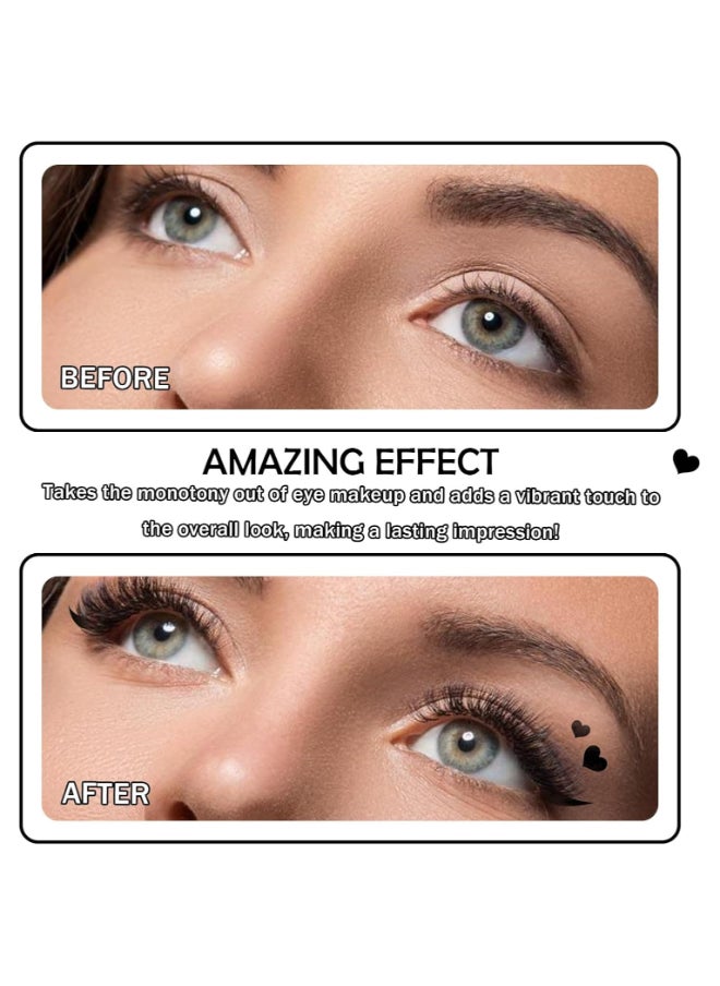 Lameila - Dual Ended Eyeliner Stamp, Waterproof Liquid Eyeliner With Heart Seal Stamp, Long Lasting Seal Eyeliner Pen For Makeup, Eye Decoration Eye Liner Makeup Tool Black - Image 1