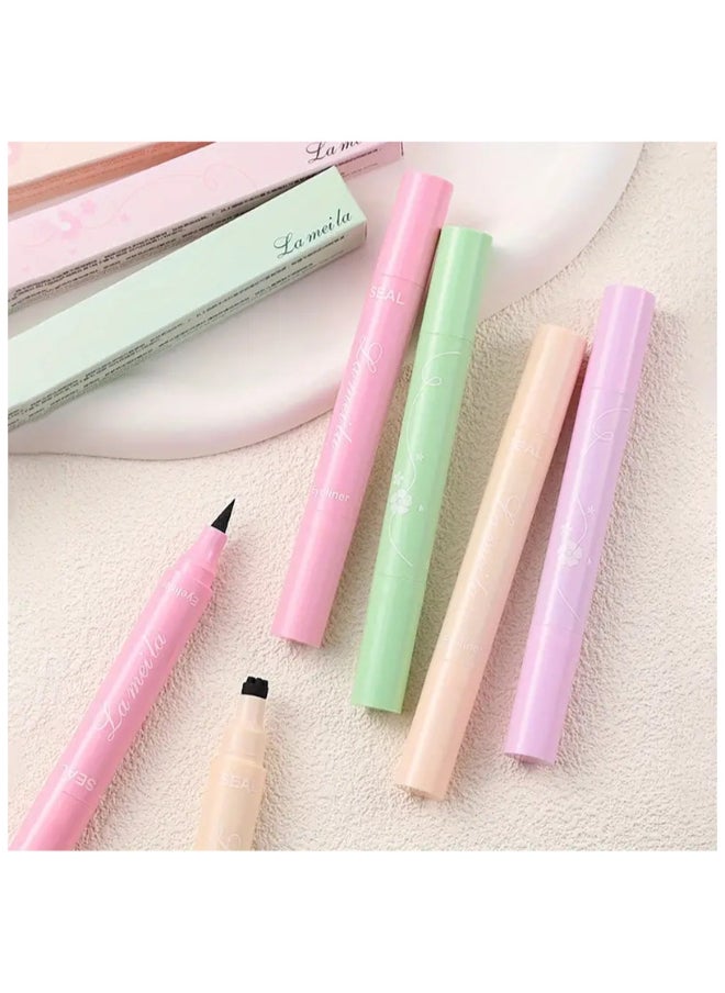 Lameila - Dual Ended Eyeliner Stamp, Waterproof Liquid Eyeliner With Heart Seal Stamp, Long Lasting Seal Eyeliner Pen For Makeup, Eye Decoration Eye Liner Makeup Tool Black - Image 1