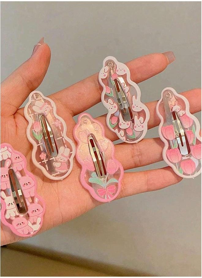 NIBEMINENT 10-Piece Tulip Rabbit Hair Clips, No Harm to Scalp Small Suitable for Daily Use and Head Accessories  - Image 5