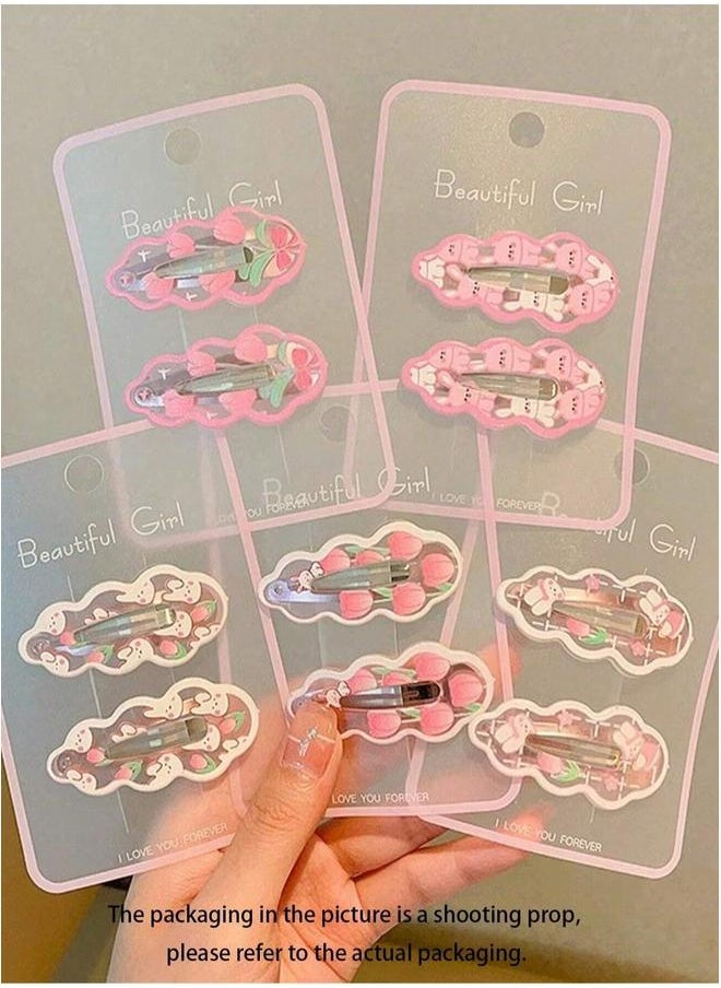 NIBEMINENT 10-Piece Tulip Rabbit Hair Clips, No Harm to Scalp Small Suitable for Daily Use and Head Accessories  - Image 3