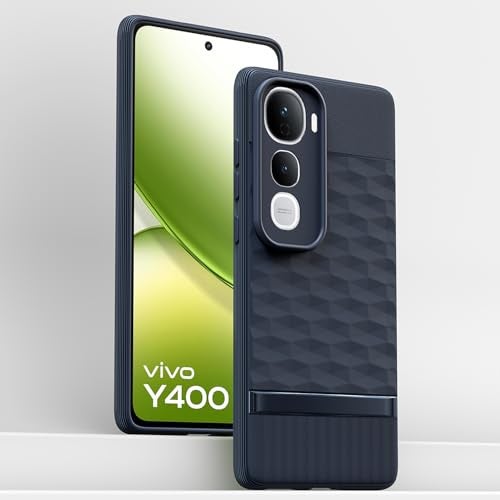 Pikkme Back Cover for Vivo Y400 5G Camera Protection 3D Hexa Cube Design Silicone Protective Bumper Case (Blue) - Image 2