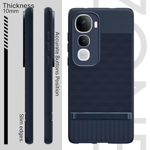 Pikkme Back Cover for Vivo Y400 5G Camera Protection 3D Hexa Cube Design Silicone Protective Bumper Case (Blue) - Image 3