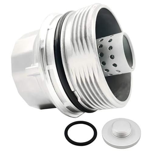 TESHITVLOG Upgrade Aluminum Oil Filter Housing Cap Assembly with Oil Plug Drain Compatible with Toyota Avalon Camry Corolla Highlander Matrix Prius RAV4 Sienna Tacoma Venza Replace 1562040030 1562040030 - Image 1
