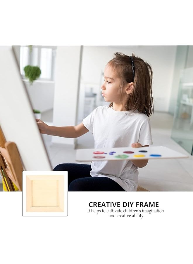 erorex Wooden Picture Frames Unleash Creativity With 6 Diy Perfect 4.7X4.7 Inch Unfinished Wood Photo Frames For Kids And Adults. Ideal For Arts Crafts And Diy Painting Projects  - Image 5