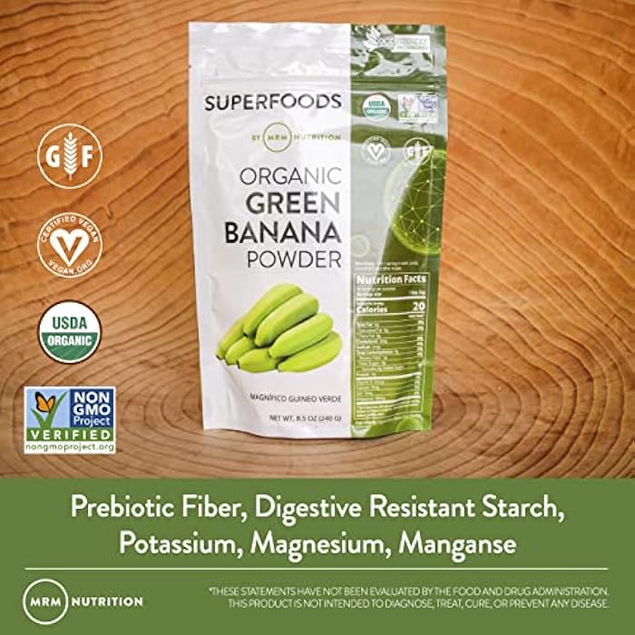 MRM Nutrition Organic Green Banana Powder | Superfoods | High-Fiber | Flour Alternative | Prebiotic Fiber | 40 Servings - Image 3