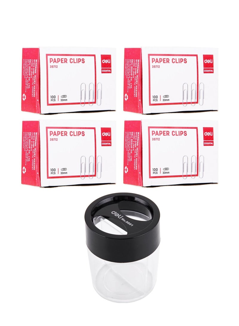 Deli 400-Piece Paper Clips With A Clip Dispenser