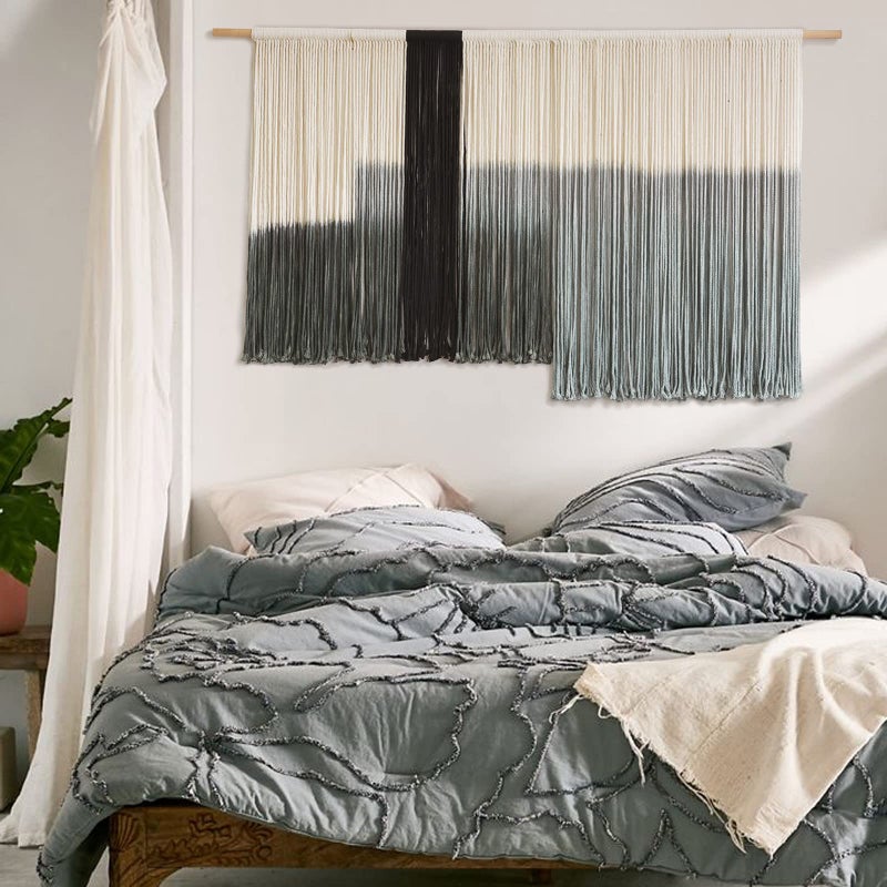 Flber Macrame Wall Hanging Large Dip Dye Tapestry Fiber Wall Art Boho Living Room Bedroom Macrame Wall Decor 59''Wx35''L - Image 3