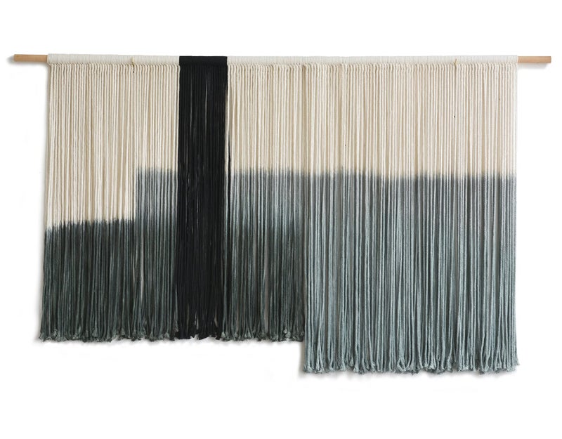 Flber Macrame Wall Hanging Large Dip Dye Tapestry Fiber Wall Art Boho Living Room Bedroom Macrame Wall Decor 59''Wx35''L - Image 4