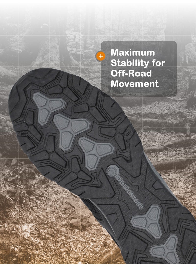 Outventure Men's Sneakers – Black Lightweight Outdoor Shoes with Breathable Upper and High-Traction Sole - Image 2