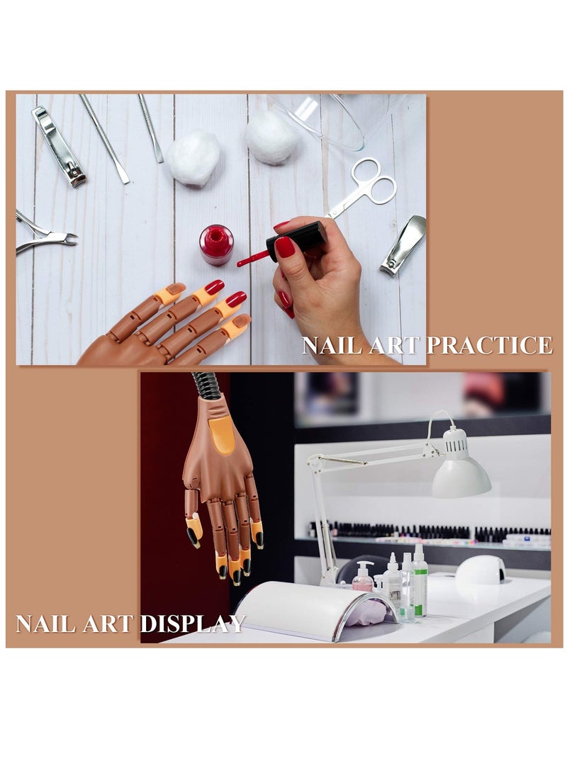 KASTWAVE Practice Nail Tips, Replacement Refill False Tips for Flexible Training Hand Fake Display Manicure Supply DIY 400 Pcs, Brown  - Image 4
