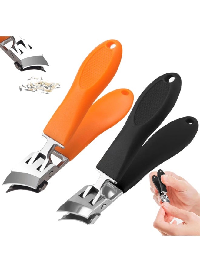 كماشة أظافر مائلة واسعة الفم ، الرجال لا دفقة مسمار كليبرز ، كماشة أظافر مائلة الفم الداخلية للرجال والنساء كماشة أظافر مائلة الفم واسعة ( أسود + برتقالي ) - Image 2